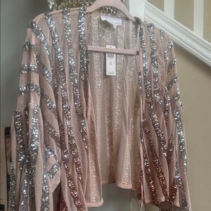 by Anthropologie Blush & Sequin Jacket